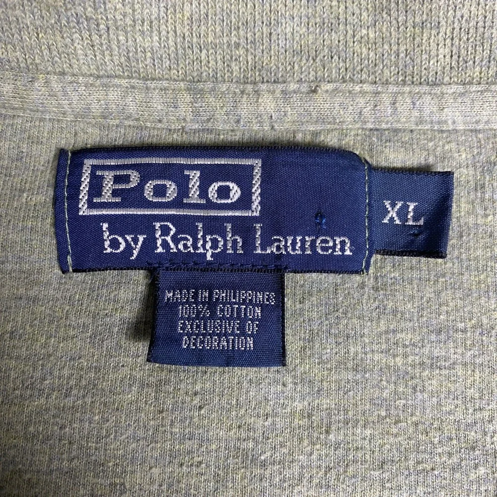 Polo Ralph  Lauren Men's XL Rib Knit Quarter Zip Sage Green Sweater Pony